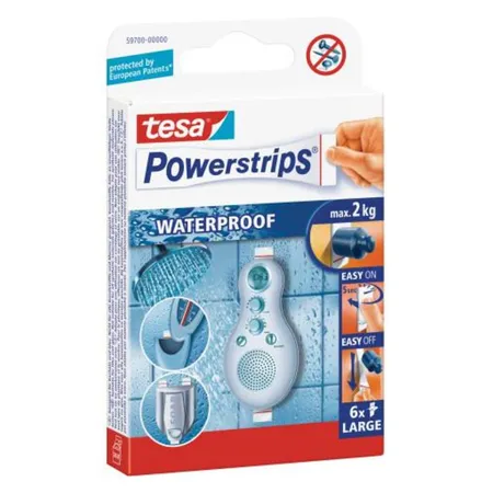 tesa Powerstrips waterproof 6 Strips Large