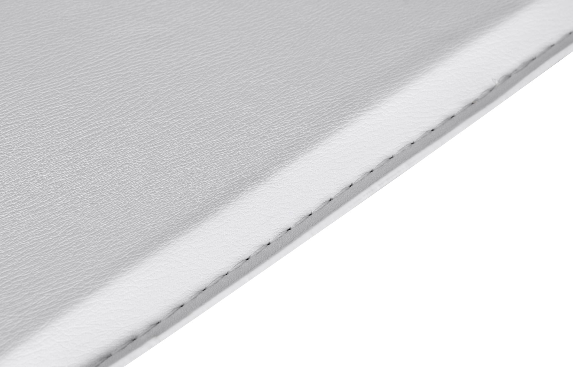 KADIMA DESIGN Stehtisch: Höhenverstellbare Leder-Optik Tischplatte, Chromgestell, 63x63 cm, drehbar, Weiß.