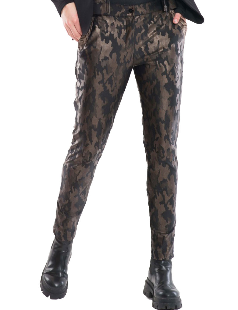 HBT INSOLITES - CHRISTINA PANTALON CITY SLIM CUIVRE CAMO PDG