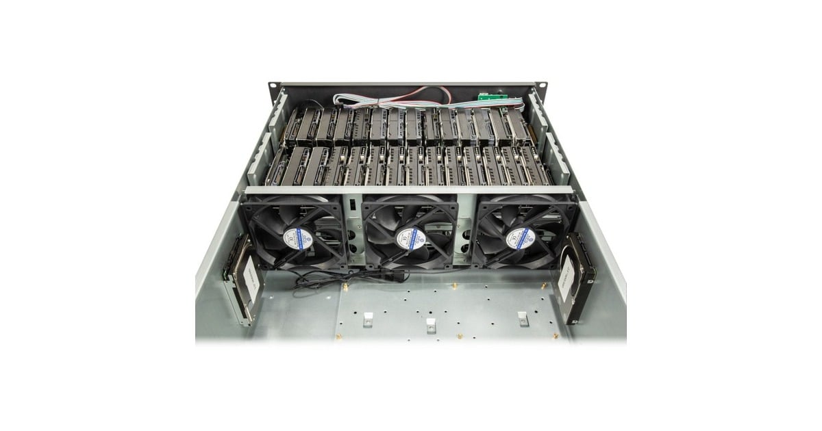 Inter-Tech4F28 Mining-Rack, server behuizing  (Zwart | 2x USB-A)