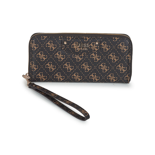 Guess - ECO BRENTON SLG LARGE ZIP AROUND - Marron