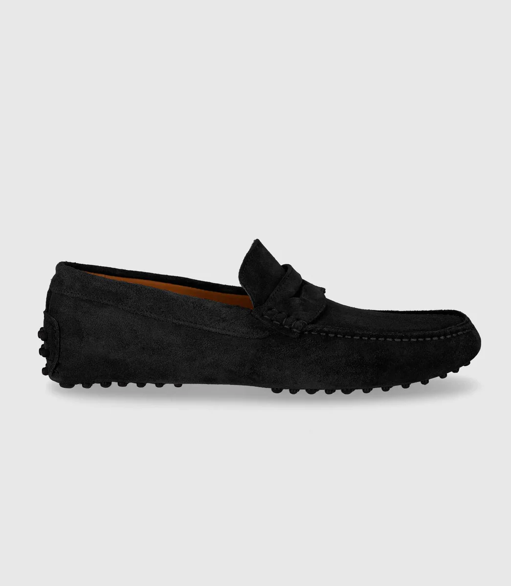 Mocassin en cuir velours noir 