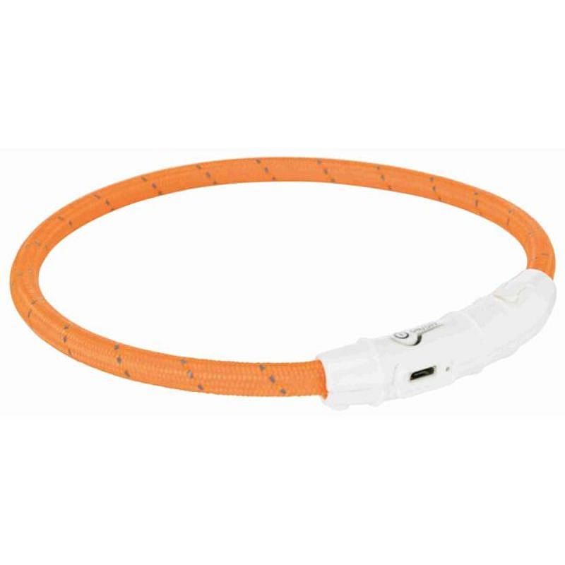 Trixie Flash Lichtgevende Halsband USB Hond | Oranje - M/L - 45 cm | 13576.4