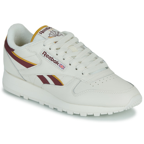 Reebok Classic - CLASSIC LEATHER - Blanc / Bordeaux / Jaune