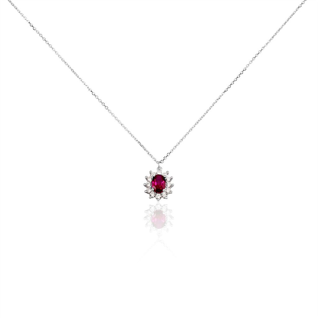 Collier Perez Argent Blanc Oxyde De Zirconium