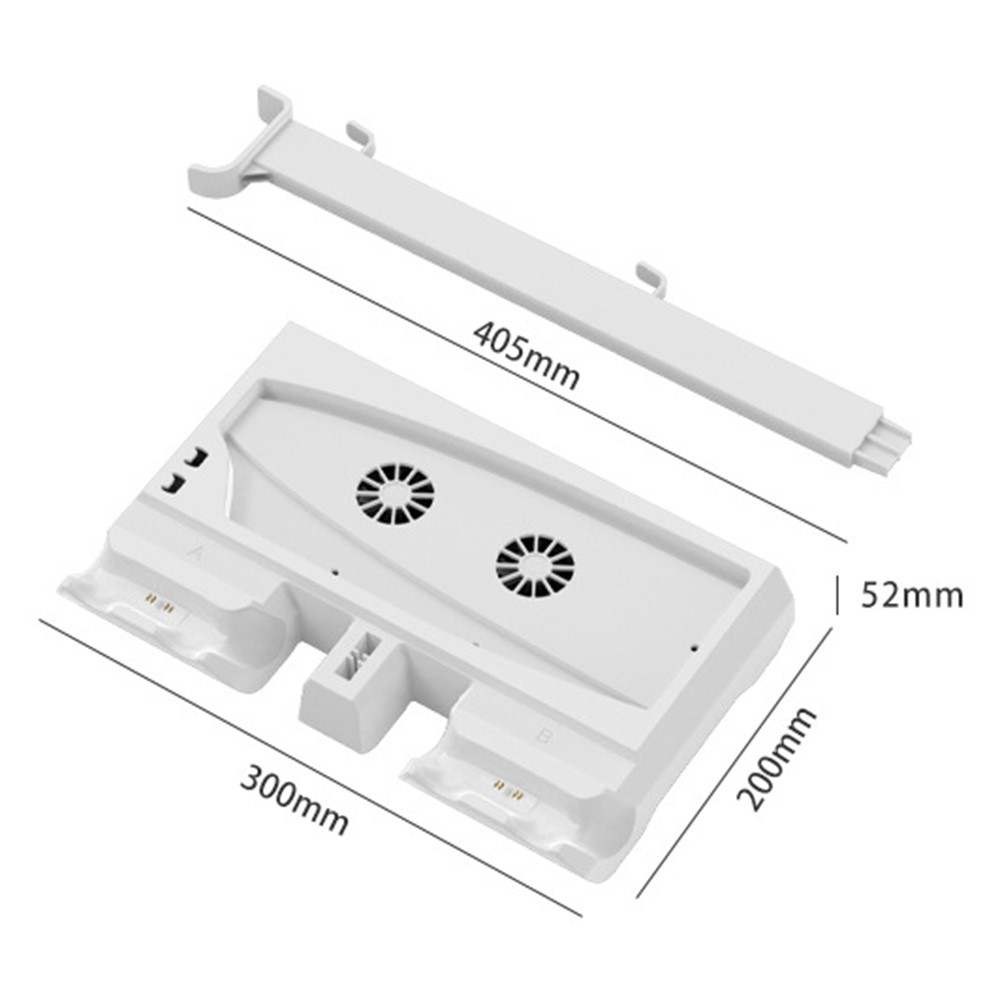 Sony PlayStation PS5 Halterung mit aktivem Lüfter und Controller Dual Ladestation   USB C / 2x USB A und Disk Ständer / Headset Halterung - Weiss