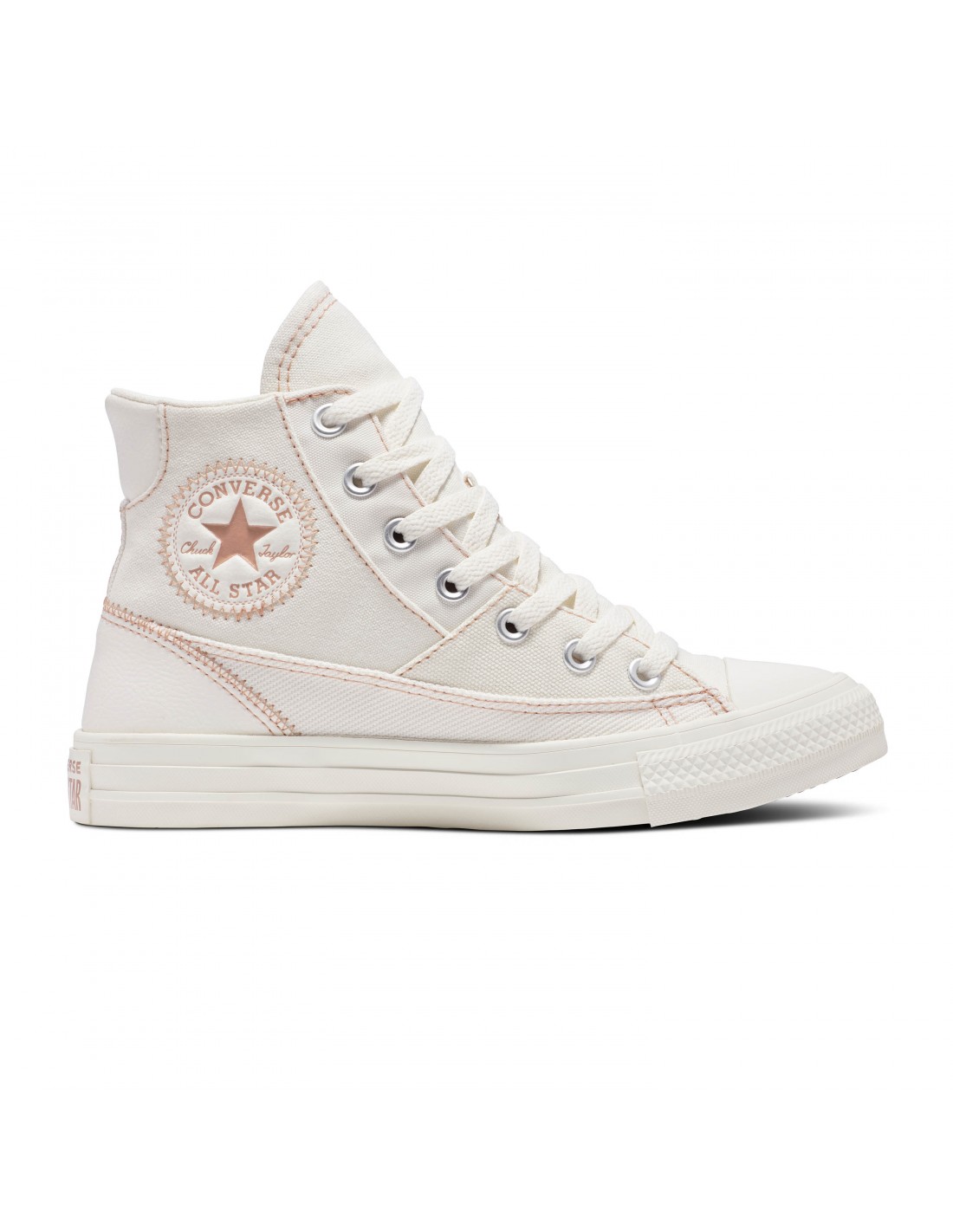 converse Sneakers femme ctas patchwork hi egret/clay pot/egret