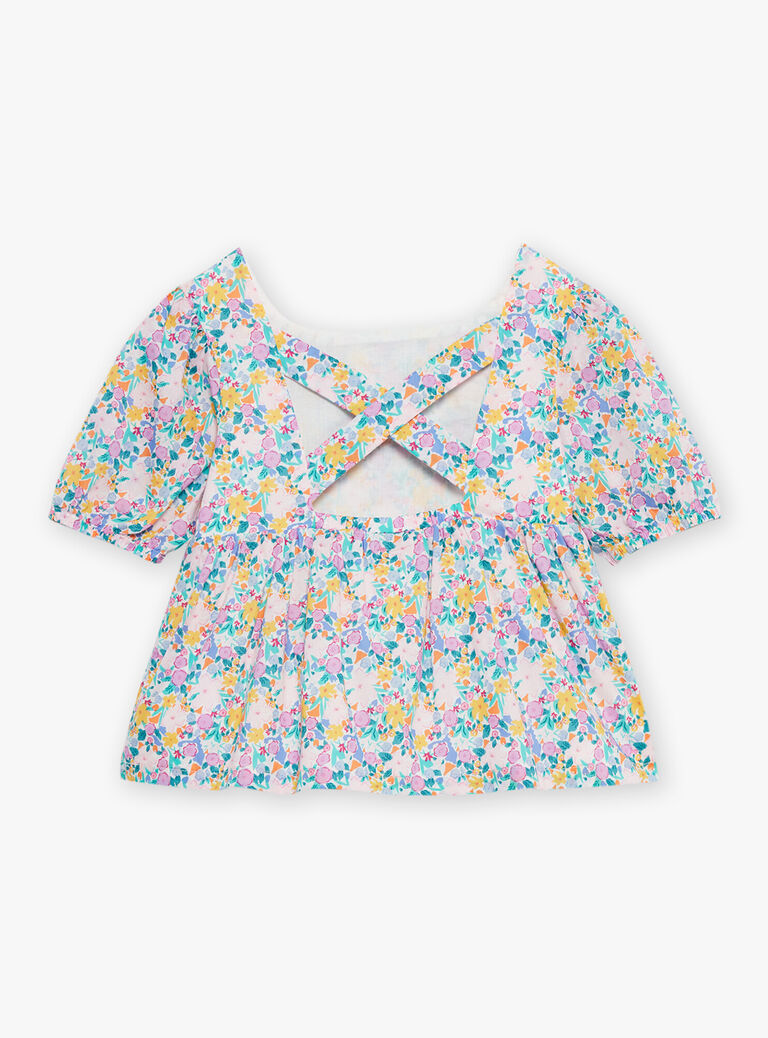 Blouse écrue à imprimé fleuri