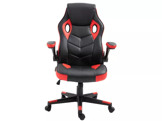 Chaise de bureau - Similicuir & Plastique - Noir / Rouge - Omis