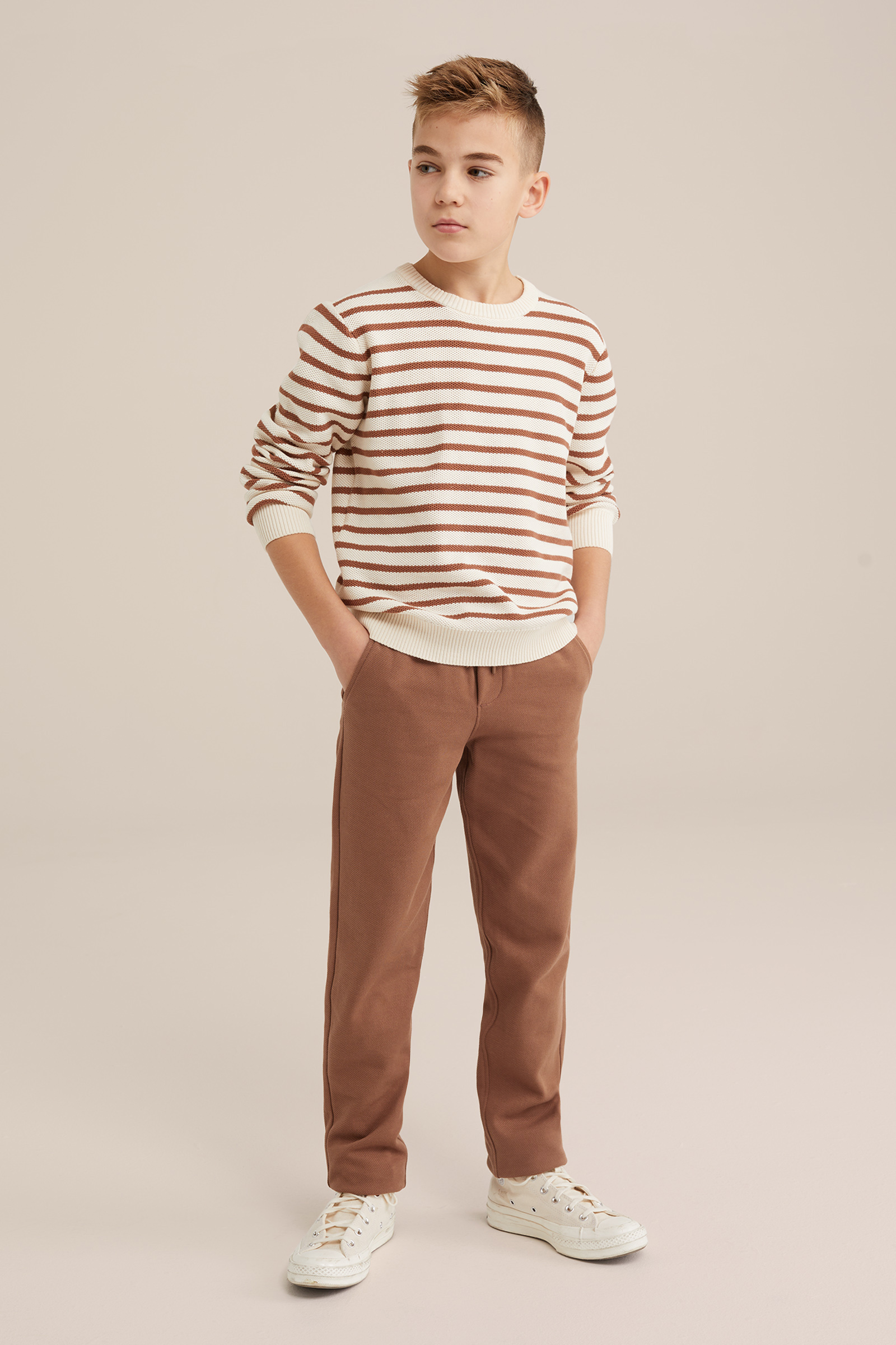 Jongens pantalon met structuur Blue Ridge Kaneelbruin