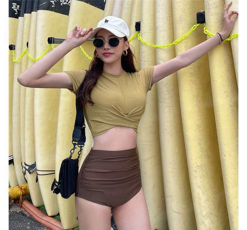 Oceanid - Tweekleurige tankiniset met korte mouwen