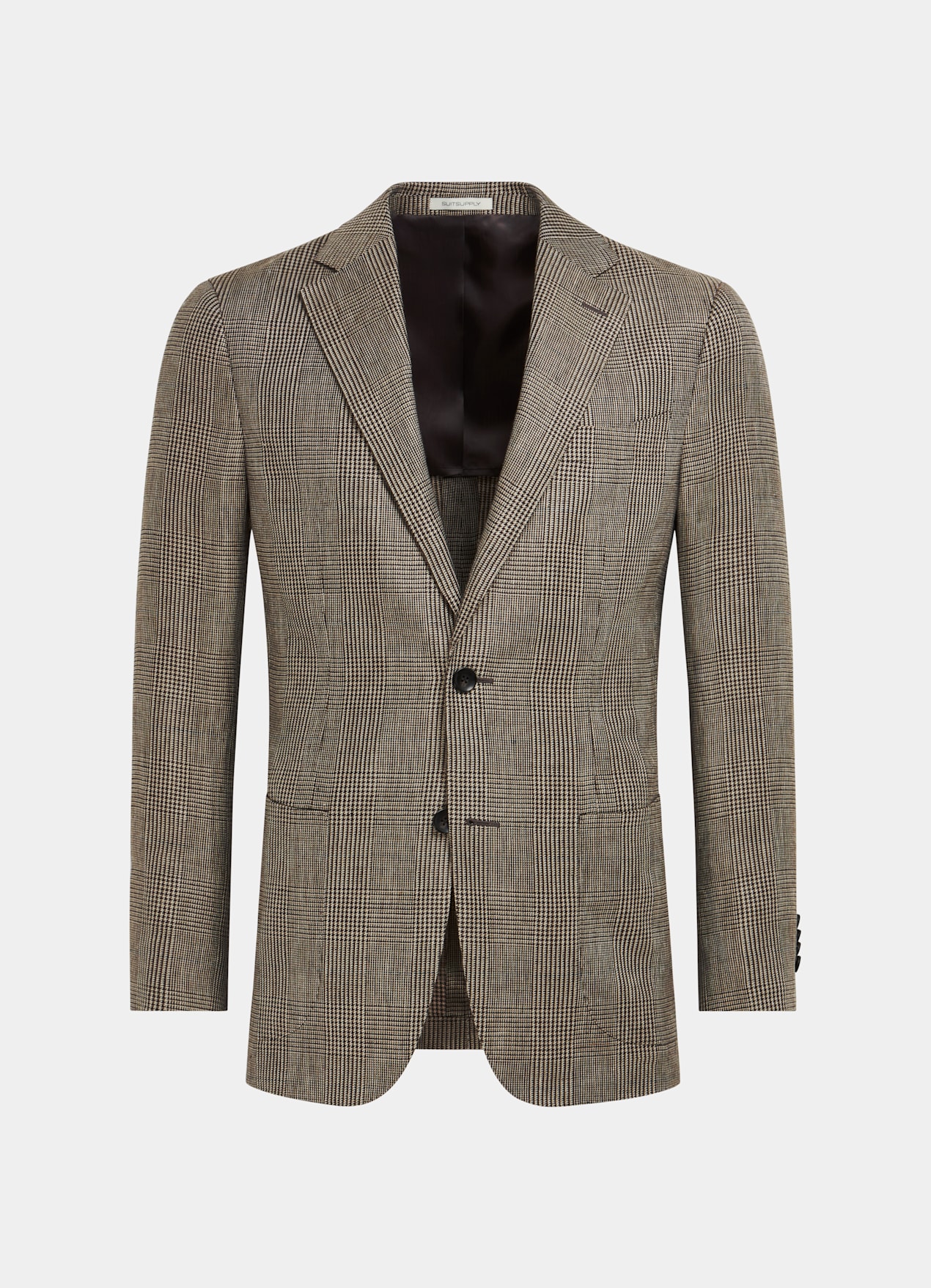 Blazer Havana coupe Tailored marron moyen à carreaux