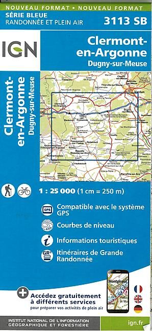 IGN - 3113 SB CLERMONT EN ARGONNE 1 25 000