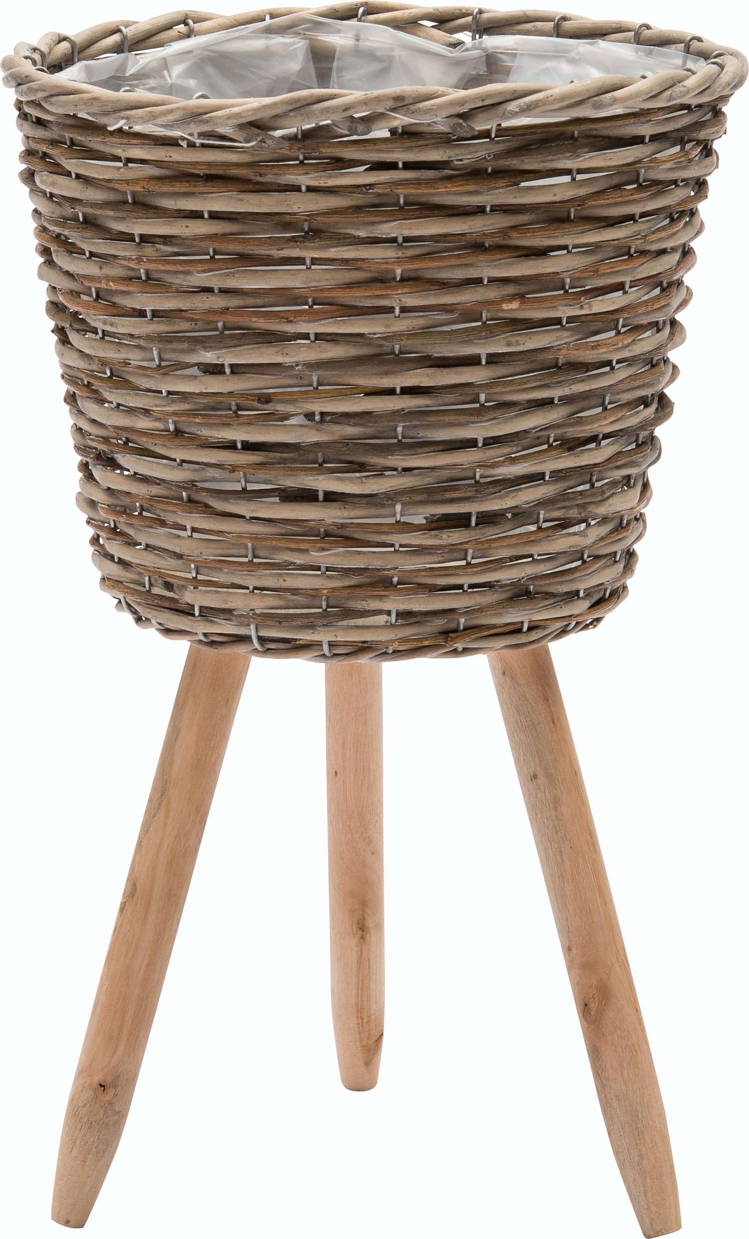 Intratuin plantenmand op poten naturel 27 x 27 x 45 cm