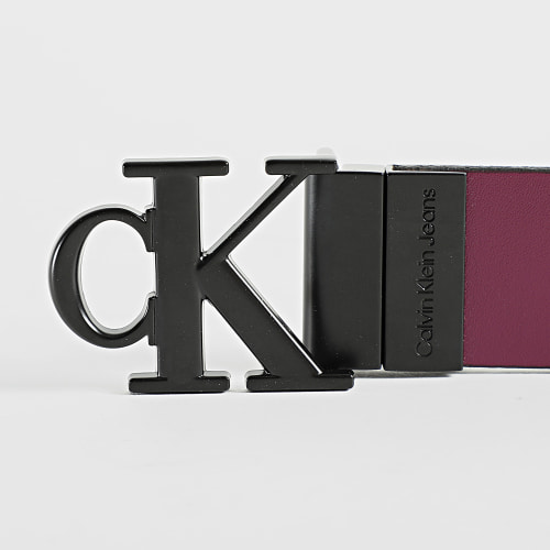 Ceinture Réversible Round Mono 1251 Noir Lilas