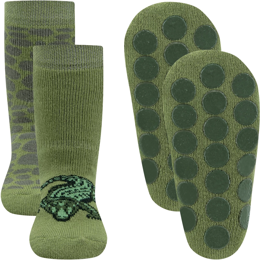 Ewers Stoppersocken 2er-Pack Krokodil grün