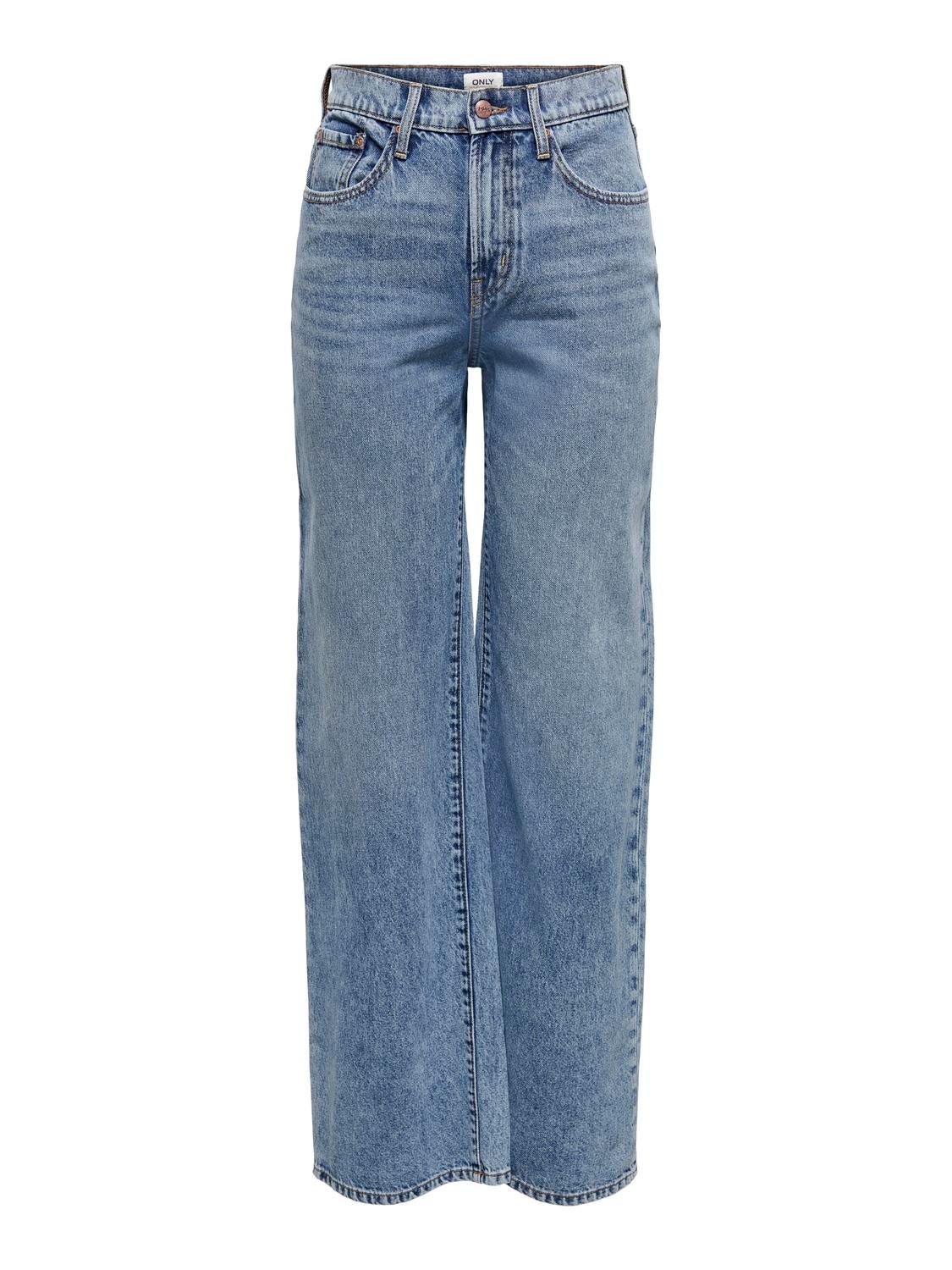 ONLHOPE Hohe Taille Weiter Beinschnitt Jeans Light Blue Denim
