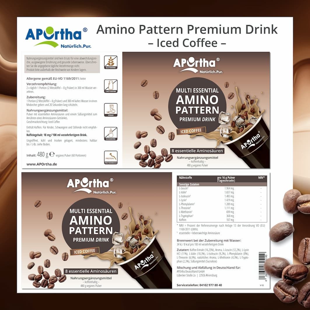 APOrtha® Amino Pattern Premium Drink - Iced Coffee Pulver