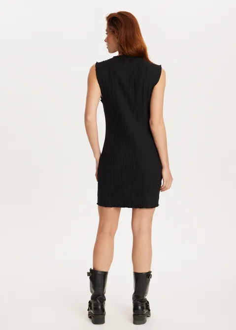 Mini jurk met structuur zwart (ZWART)