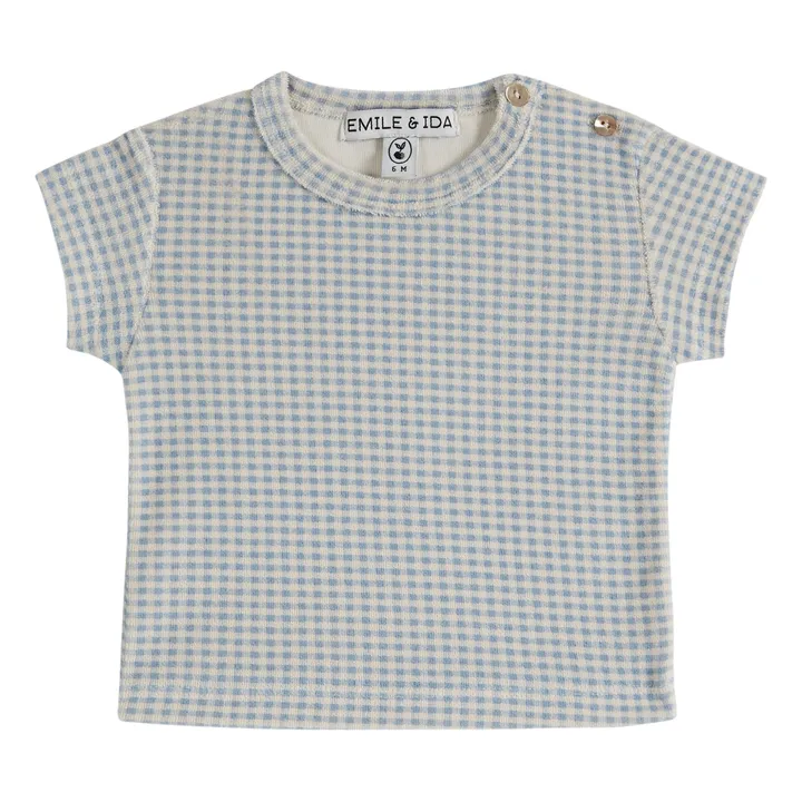 Emile et Ida T-shirt Vichy Eponge Bébé | Bleu