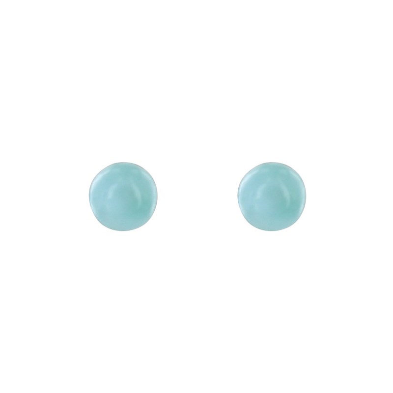 Boucles d'Oreilles Argent Clous Petite Perle de Larimar