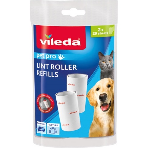 Recharge brosse adhésive Vileda Pet pro, lot de 2