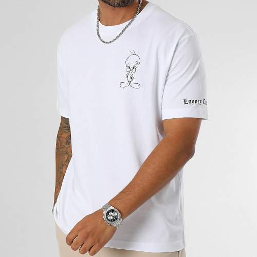 Tee Shirt Oversize Large Angry Tweety Blanc