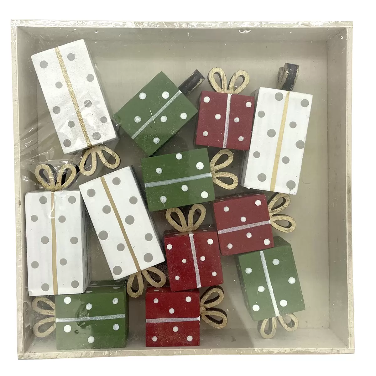 Dekoaufsteller Gift Deco grün,rot,weiss