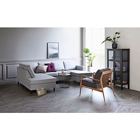 Oslo højrevendt U-sofa - lysegrå