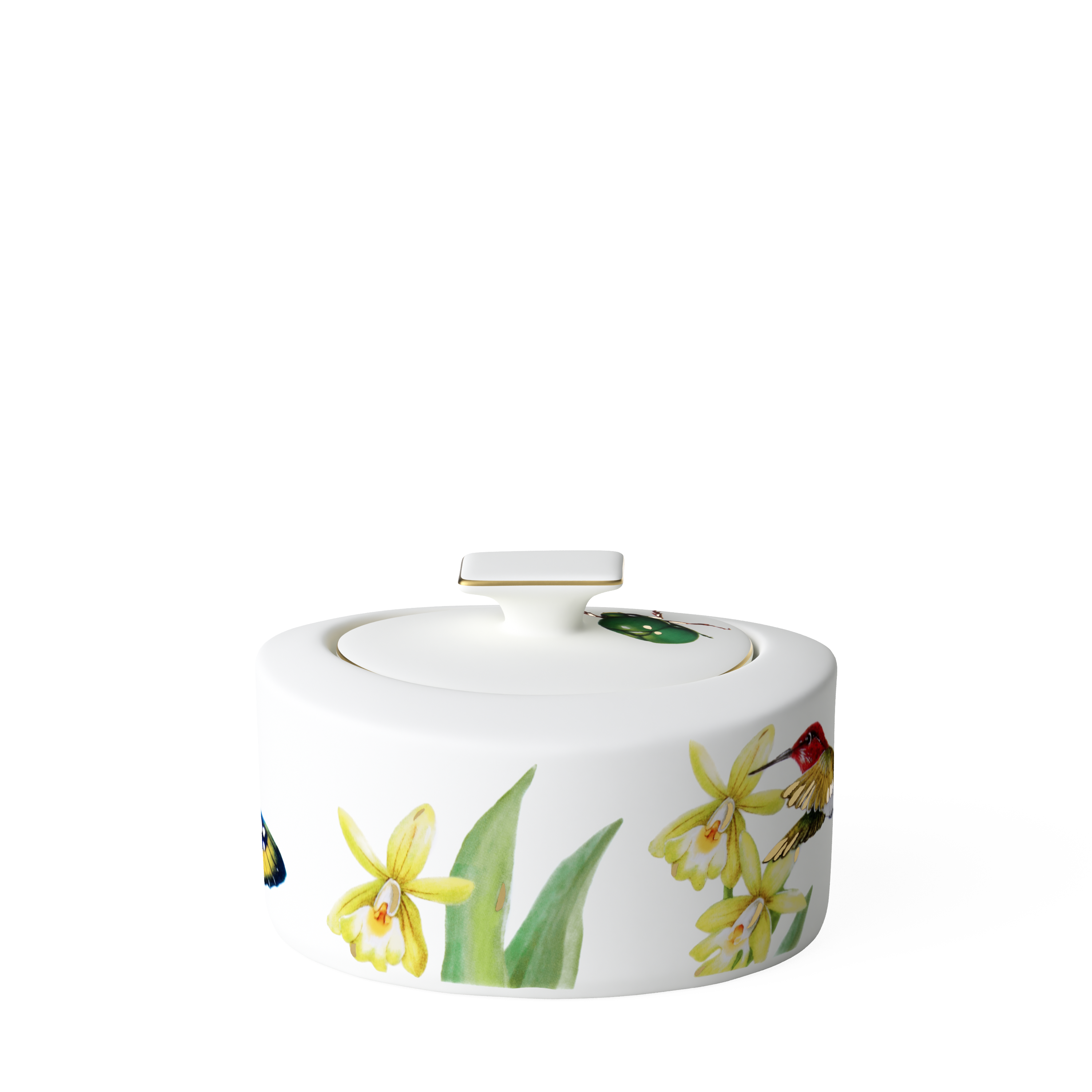 Amazonia Sugar bowl Multi-colored, 9.9 oz, Premium Bone Porcelain