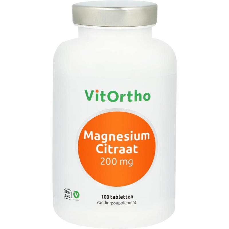 Vitortho Magnesium citraat 200 mg 100tb