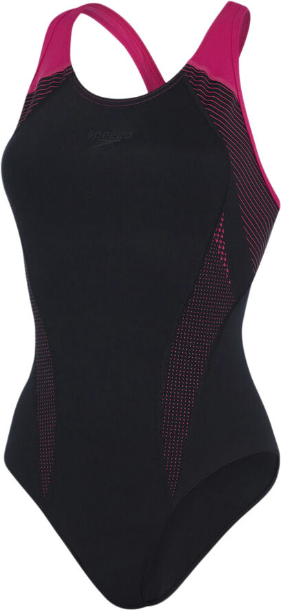 Speedo Fit Laneback badedragt Sort