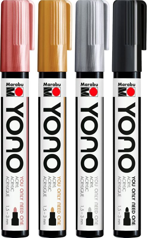 Marabu - Yono - Verfstift - Metaal - Veelkleurig - 3 mm - 4 x