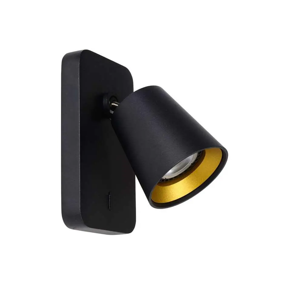 Lucide wandlamp Turnon 1-lamp - zwart