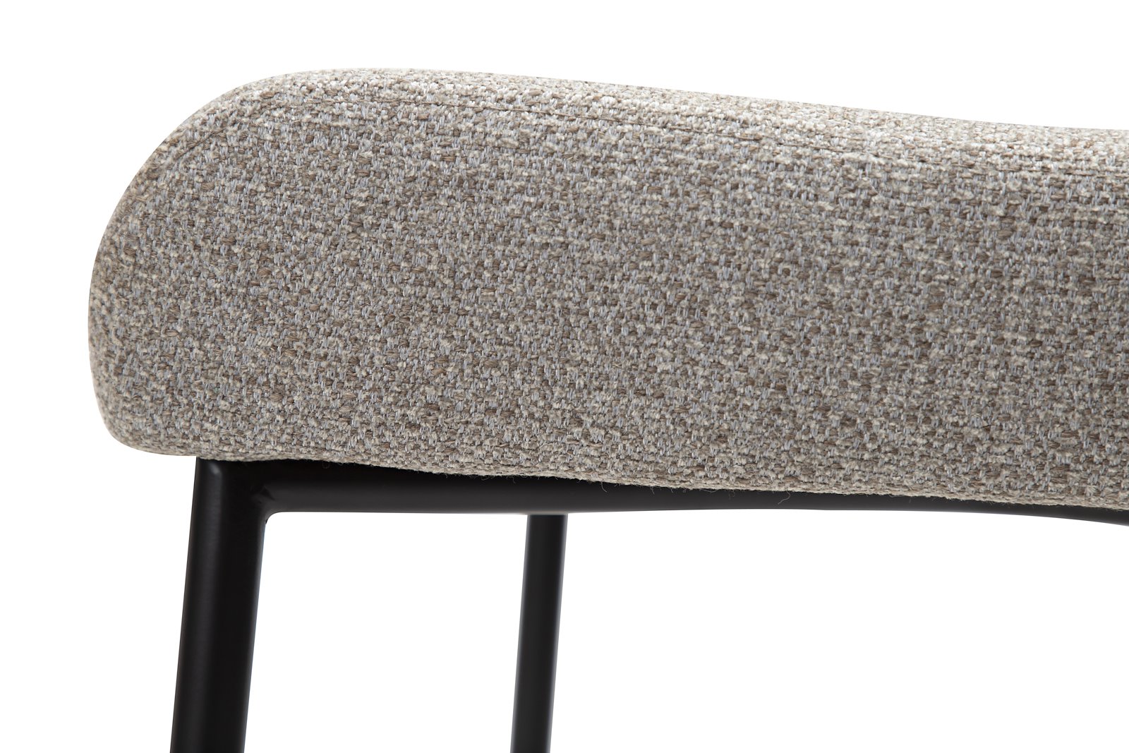 Glam barstol Tekstil Bouclé Pebble Earth med sorte ben
