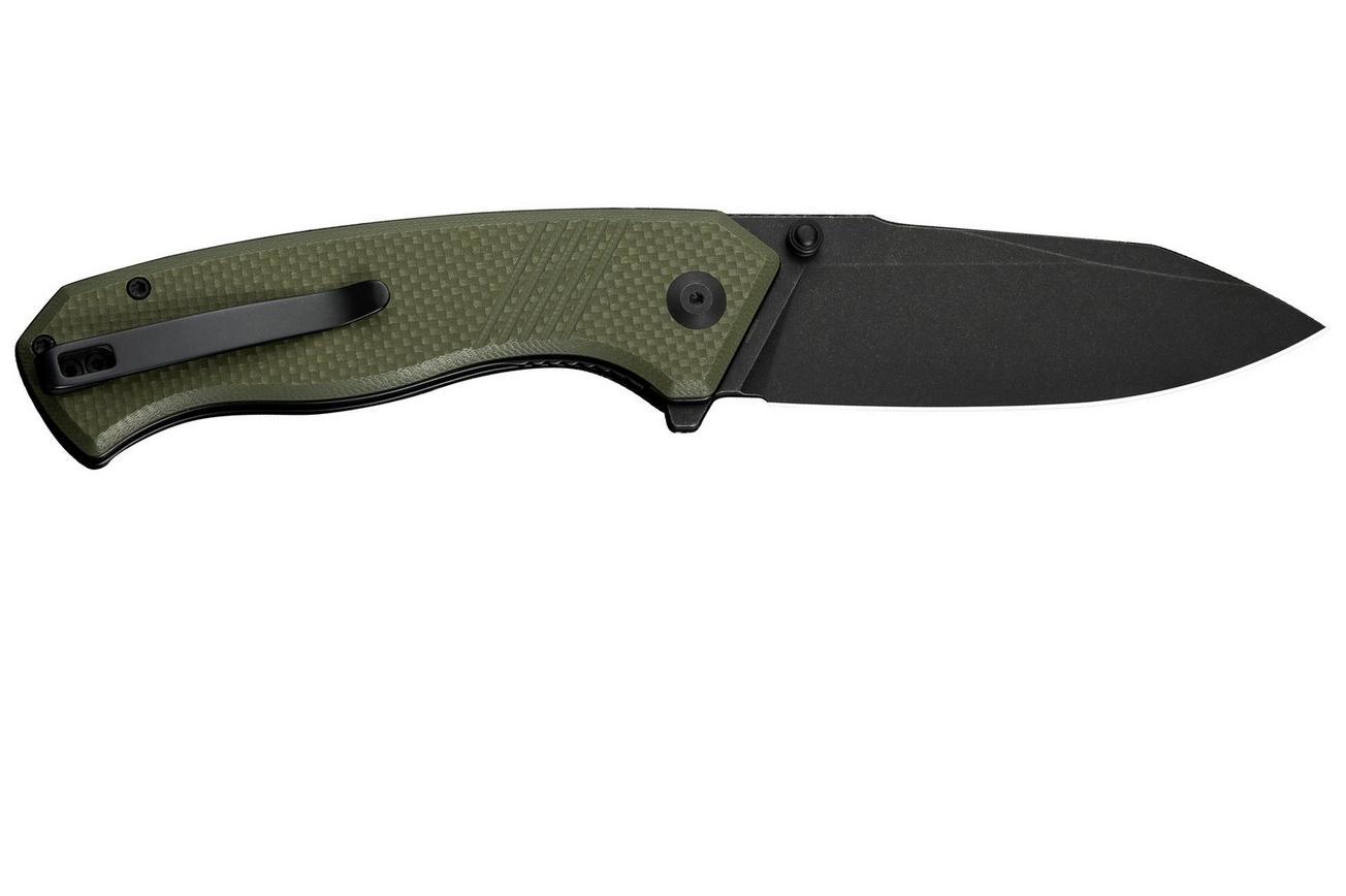 Civivi Placoid C23079-3 Black 14C28N, Green Coarse G10, zakmes