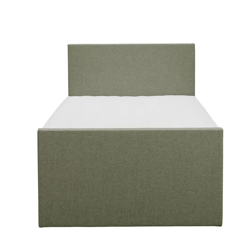 Boxspring met voetbord Liv egaal - groen - 120x200 cm - slanke poot