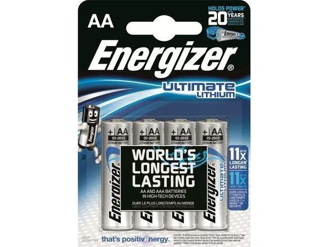 Batterier Energizer Ultimate Lithium AA, 1,5V - (4 stk.)