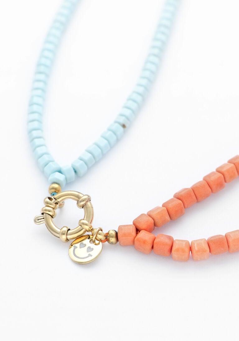blauwe bonnie studios kettingen double blue necklace
