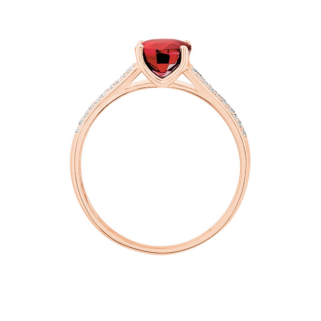 Bague Crista Or Rose Rubis Et Diamant