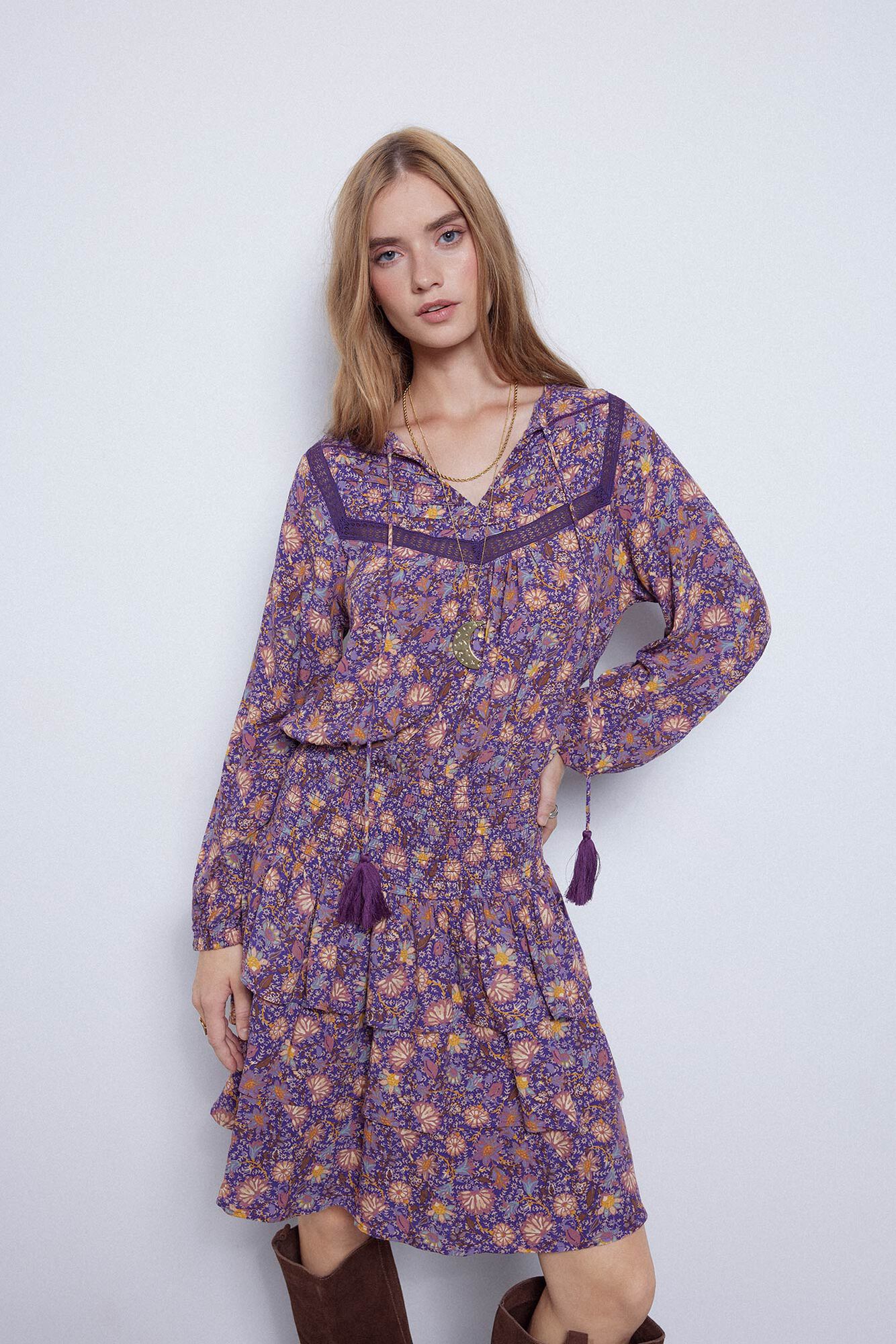 vestido curto estampado