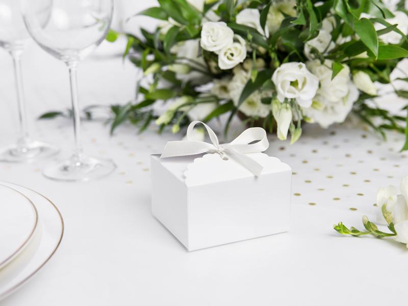 Partydeco Satinband 1.2 cm x 25 m, Weiss Band für Geschenke oder für die Dekoration auf Festen und Hochzeiten