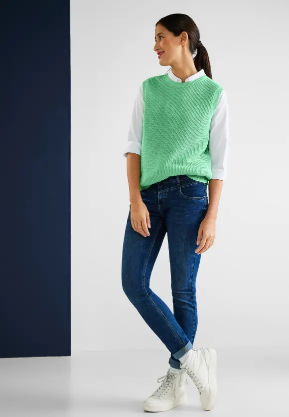 Strickpullunder in Unifarbe - light brisk green