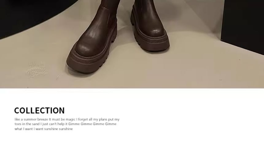 Nikao - Platform laarzen met gespen en hoge knie