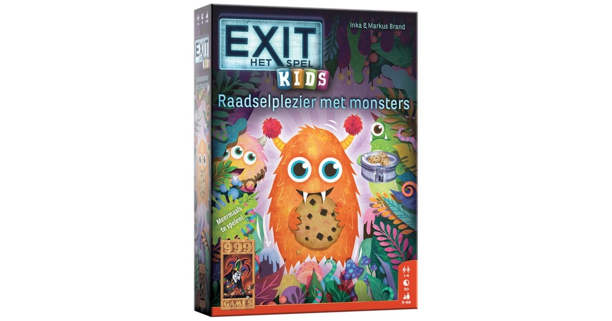 999 GamesEXIT - Kids Raadselplezier met Monsters Gezelschapsspel  (Nederlands, 1-4 spelers, 20 minuten, vanaf 5 jaar)