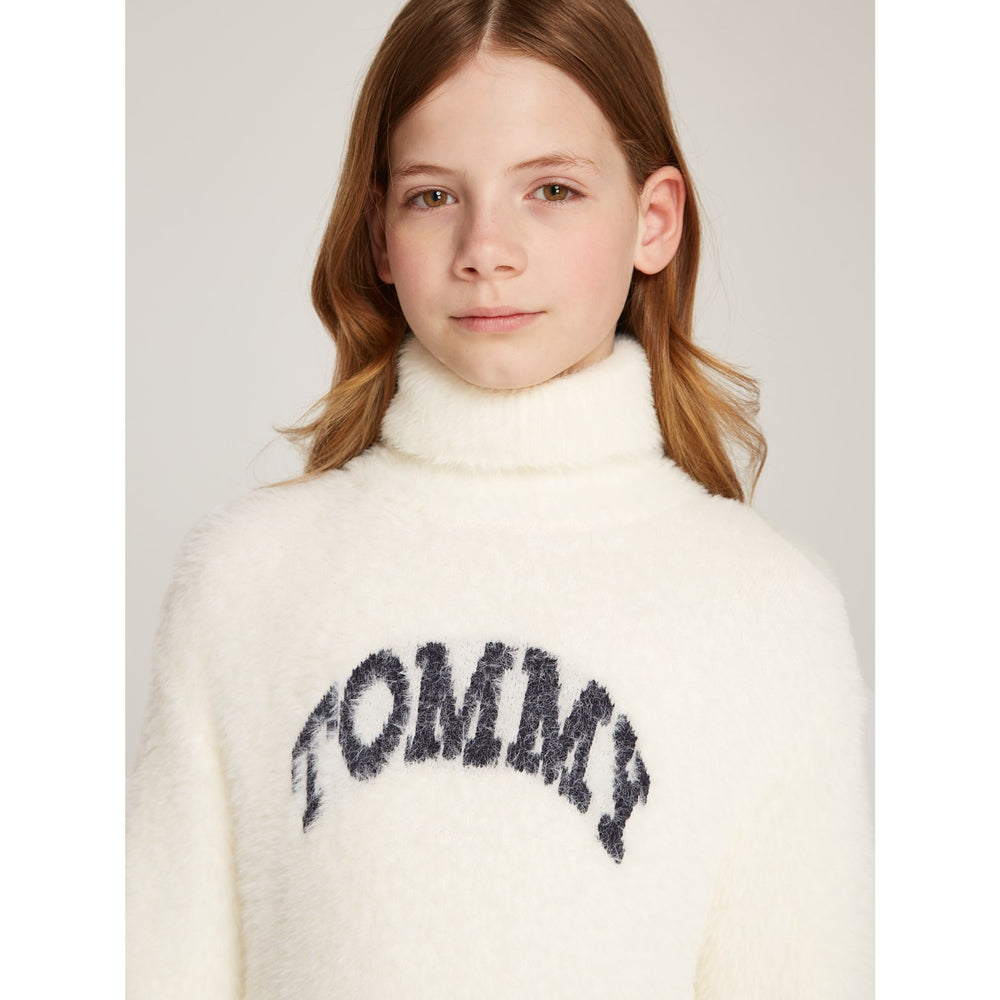 Køb Tommy Hilfiger Ivory Petal Turtleneck Fluffy Sweat Kjole
