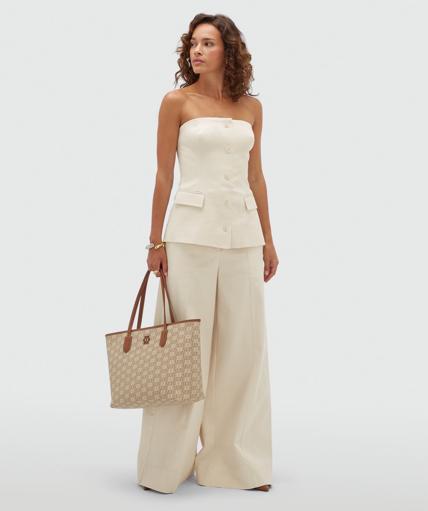 JV-ROSAS fitted bustier van katoen - ecru