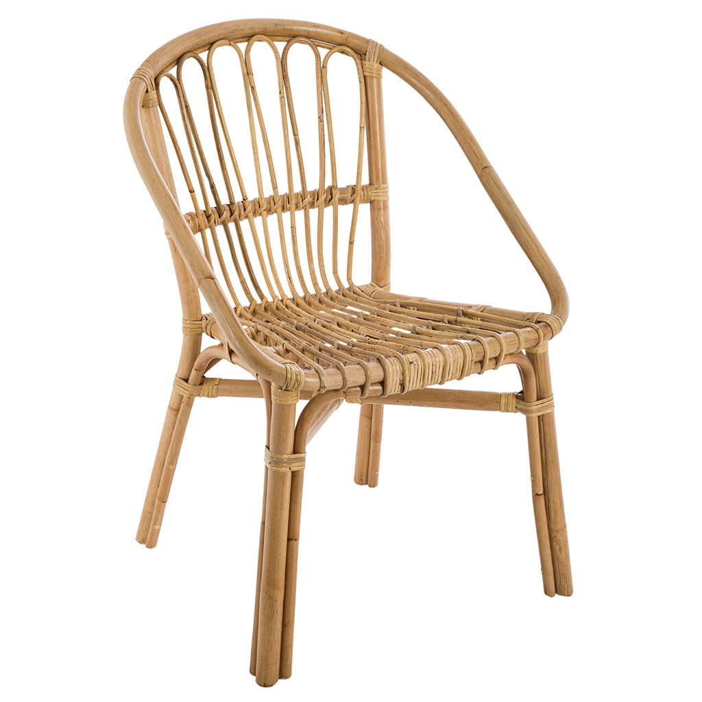 Fauteuil rotin naturel assise 50cm - ATMOSPHERA