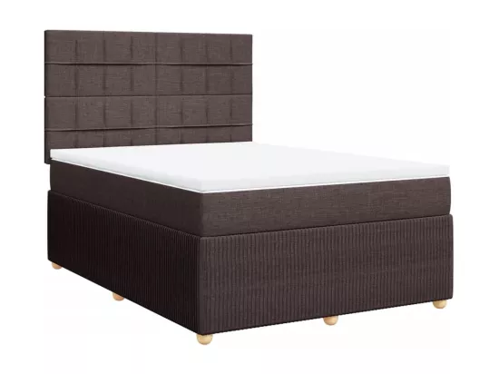 Sommier à lattes de lit avec matelas Marron foncé 140x190 cm