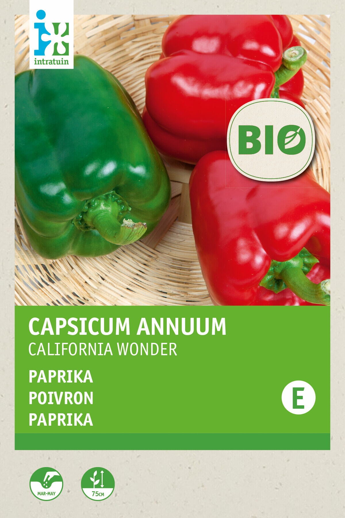Biologische Intratuin groentezaad paprika (Capsucum annuum 'California Wonder')